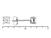 White Strontium Titanate Rhodium Over Sterling Silver Earrings .85ctw