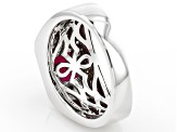 Mahaleo Ruby Rhodium Over Sterling Silver Gents Ring 2.61ctw