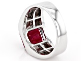 Red Mahaleo® Ruby Rhodium Over Sterling Silver Men's Ring 4.14ctw
