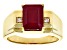 Red Mahaleo® Ruby 18k Yellow Gold Over Sterling Silver Men's Ring 4.13ctw