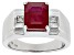 Red Mahaleo® Ruby Rhodium Over Sterling Silver Men's Ring 4.13ctw