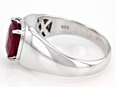 Red Mahaleo® Ruby Sterling Silver Gent's Ring 3.10ct