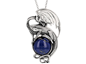 Picture of Blue Lapis Lazuli Sterling Silver Pendant With Chain