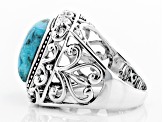 Blue turquoise sterling silver gent's ring