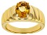 Yellow Citrine 18k yellow gold over sterling silver gent's ring 2.00ct