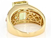 Yellow Apatite 18k Yellow Gold Over Silver Men's Ring 8.16ct