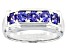 Blue Tanzanite Rhodium Over Sterling Silver Men's Ring 1.27ctw