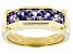 Blue Tanzanite 18k Yellow Gold Over Sterling Silver Band Men's Ring 1.27ctw