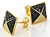 Black Spinel 18k Yellow Gold Over Sterling Silver Earrings 1.44ctw