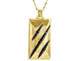 Black Spinel 18k Yellow Gold Over Silver Pendant with Chain 1.56ctw