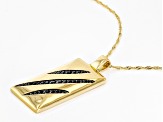 Black Spinel 18k Yellow Gold Over Silver Pendant with Chain 1.56ctw