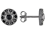 Black Spinel Rhodium Over Sterling Silver Stud Earrings .55ctw