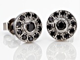 Black Spinel Rhodium Over Sterling Silver Stud Earrings .55ctw