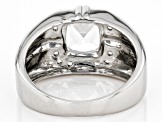White Lab Created White Sapphire Rhodium Over Sterling Silver Men's Ring 2.47ctw