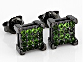 Green Chrome Diopside, Black Rhodium Over Sterling Silver Earrings .51ctw