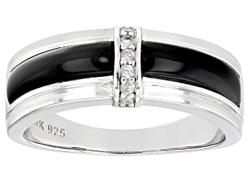 Black Onyx Sterling Silver Mens Ring. - MJW513 | JTV.com