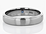 Blue Sapphire Black Rhodium Over Sterling Silver Men's Solitaire Band Ring 0.13ct