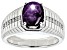 Red Indian Star Ruby Rhodium Over Silver Men's Ring 4.93ctw