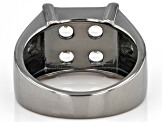 White Lab Created Sapphire, Black Rhodium Over Sterling Silver Men's Ring 1.95ctw