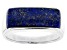 Blue Lapis Lazuli Inlay Rhodium Over Sterling Silver Men's Band Ring