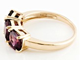 Grape Color Garnet 10k Yellow Gold Ring 2.81ctw