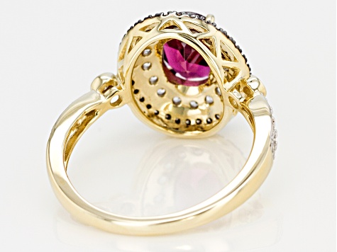 Purple Grape Color Garnet 10k Yellow Gold Ring 1.72ctw