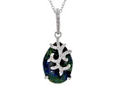 Multicolor Azurmalachite Sterling Silver Pendant With Chain