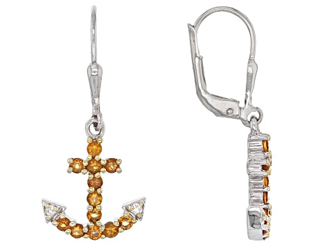 Yellow Citrine Sterling Silver Anchor Earrings 80ctw Mmh407 Jtv Yellow Citrine Sterling Silver Anchor Earrings 80ctw