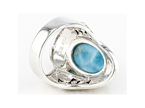 Blue Larimar Sterling Silver Ring