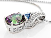 Multicolor Mystic Topaz® Silver Pendant With Chain 3.73ctw