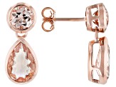 Pink Morganite 14k Rose Gold Earrings 4.50ctw