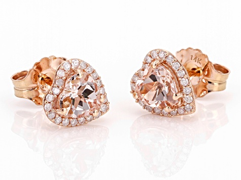Peach Morganite 14k Rose Gold Earrings. 1.93ctw
