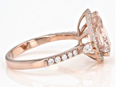 Pink Morganite 14K Rose Gold Pear Ring. 3.36ctw