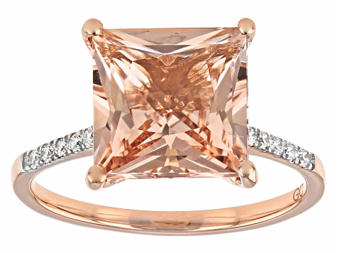 Peach Morganite 14K Rose Gold Ring 3.74ctw