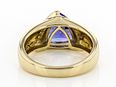 Blue Tanzanite 14K Yellow Gold Ring 2.05ctw