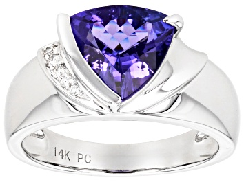 Picture of Blue Tanzanite Rhodium Over 14K White Gold Ring 2.05ctw