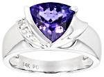 Blue Tanzanite Rhodium Over 14K White Gold Ring 2.05ctw