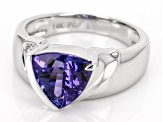 Blue Tanzanite Rhodium Over 14K White Gold Ring 2.05ctw