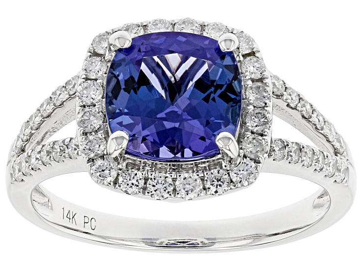 Blue Tanzanite Rhodium Over 14K White Gold Ring 2.50ctw