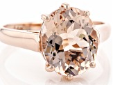 Peach Morganite 14K Rose Gold Solitaire Ring 3.00ct