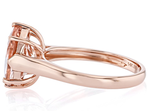 Peach Morganite 14K Rose Gold Solitaire Ring 3.00ct - MMO166 | JTV