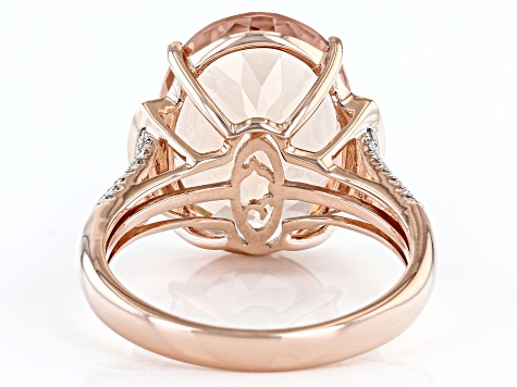 Peach Morganite 14K Rose Gold Ring 8.77ctw