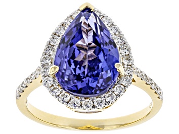Picture of Blue Tanzanite 18K Yellow Gold Ring 4.26ctw