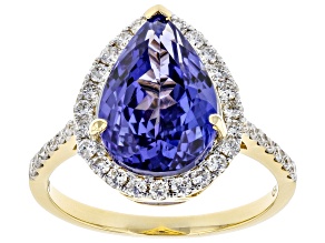 Blue Tanzanite 18K Yellow Gold Ring 4.26ctw
