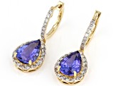 Blue Tanzanite 18k Yellow Gold Dangle Earrings 4.04ctw