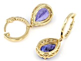 Blue Tanzanite 18k Yellow Gold Dangle Earrings 4.04ctw