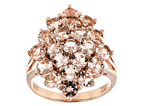 Peach Morganite 18K Rose Gold Over Sterling Silver Ring 3.30ctw