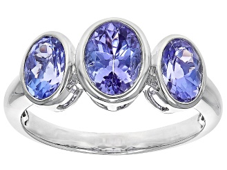 Blue Tanzanite Rhodium Over 14k White Gold Ring 2.43ctw