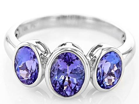 Blue Tanzanite Rhodium Over 14k White Gold Ring 2.43ctw