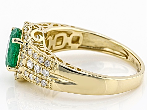 Green Emerald 14k Yellow Gold Ring 1.53ctw